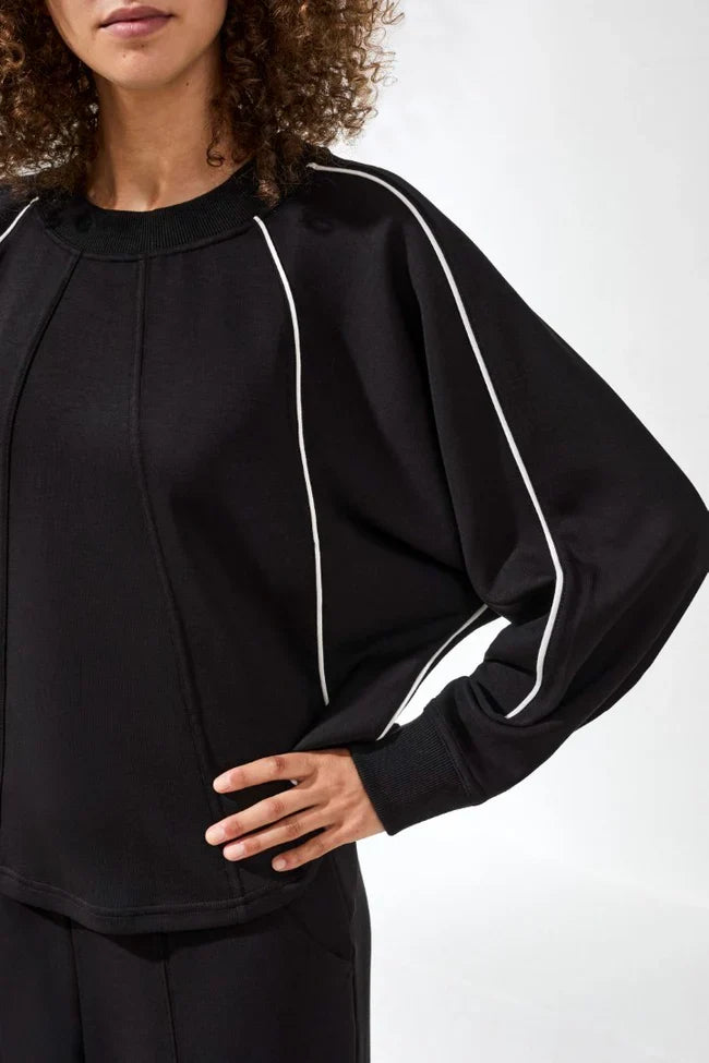 Techno Lux Crew Dolman Top Contrast