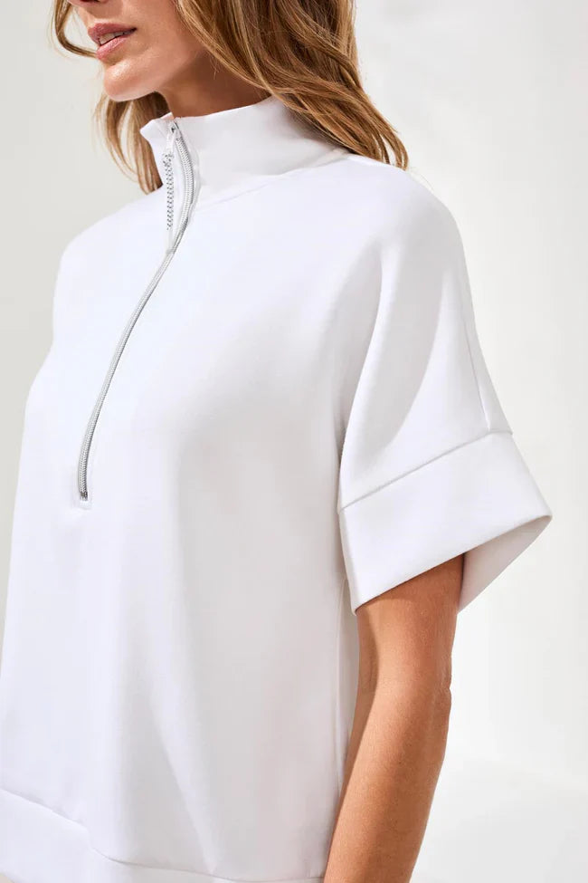 Techno Lux Mock Neck Zip Top