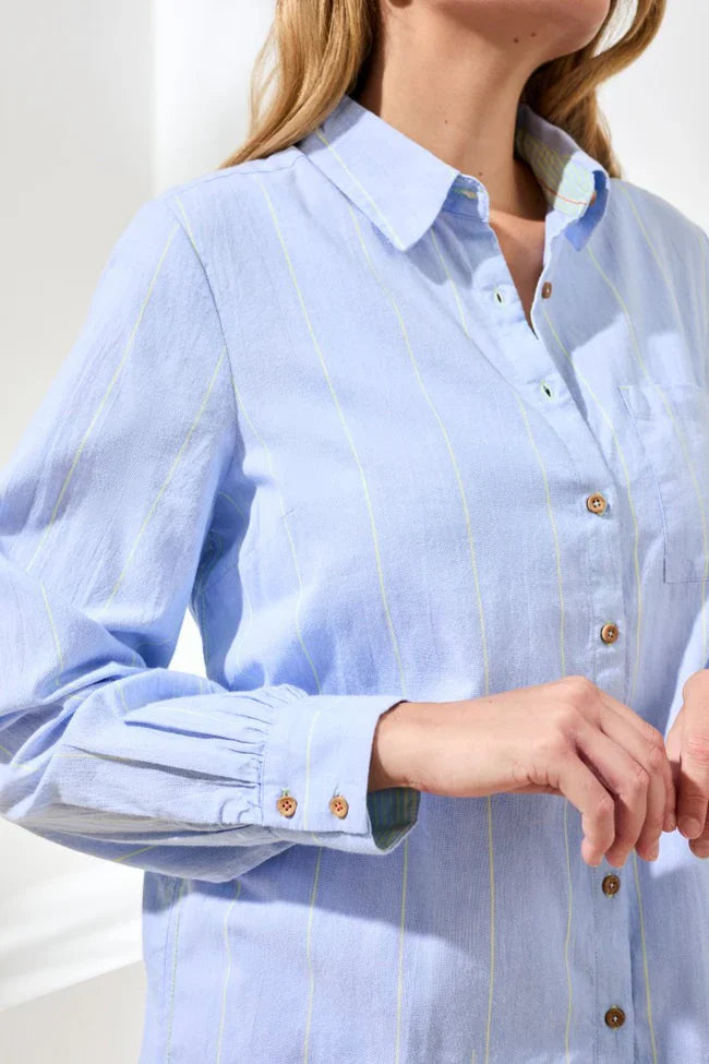 Yarn Dye Stripe Button Shirt