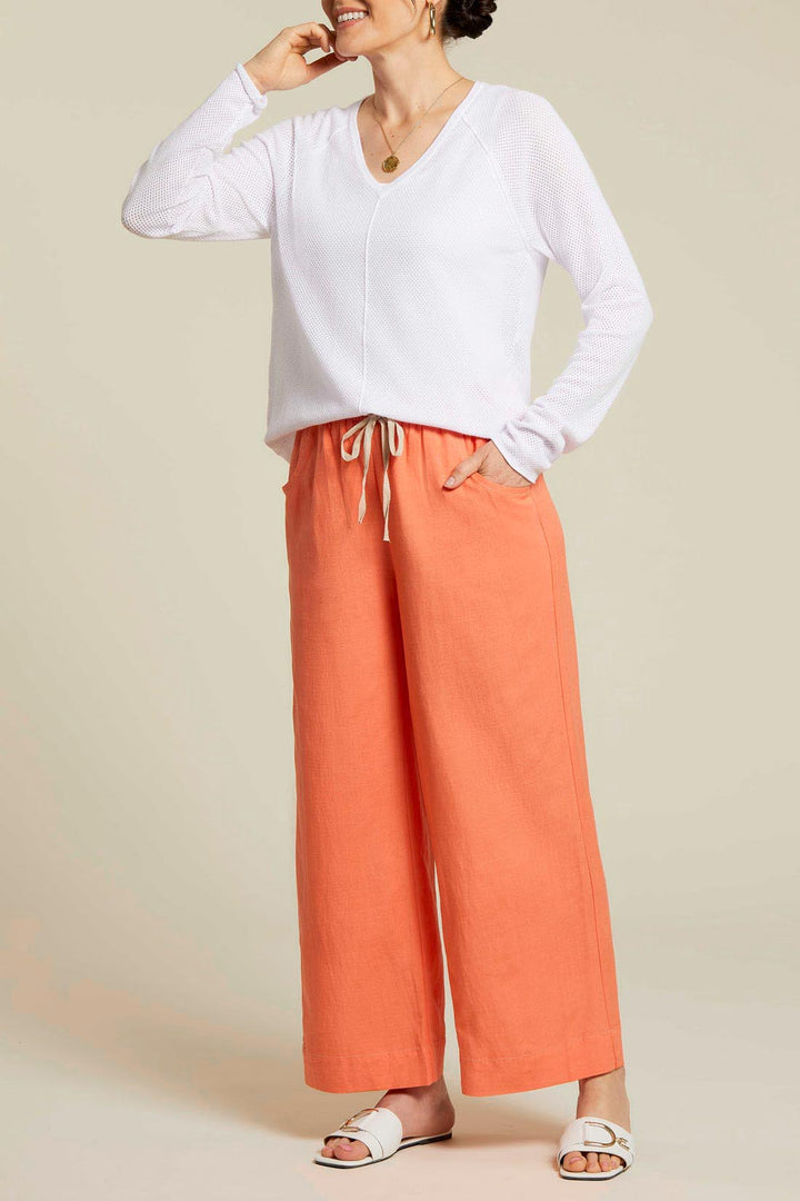 Wide Leg Drawstring Ankle Pant