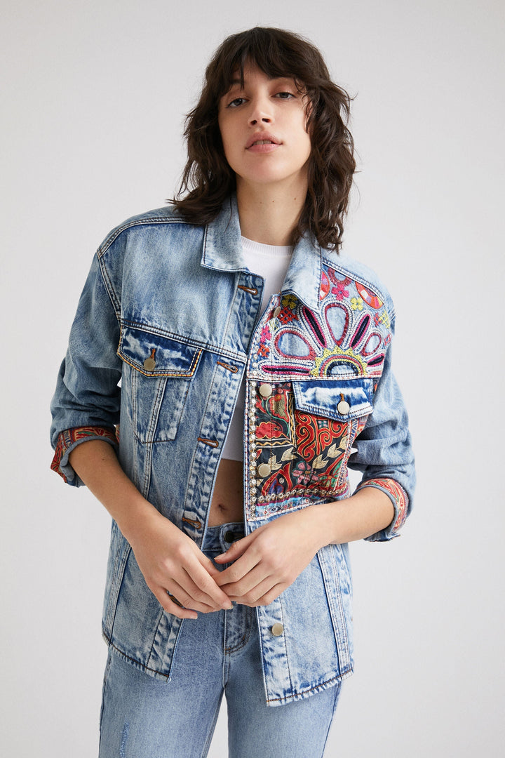 Tapestry Long Jean Jacket