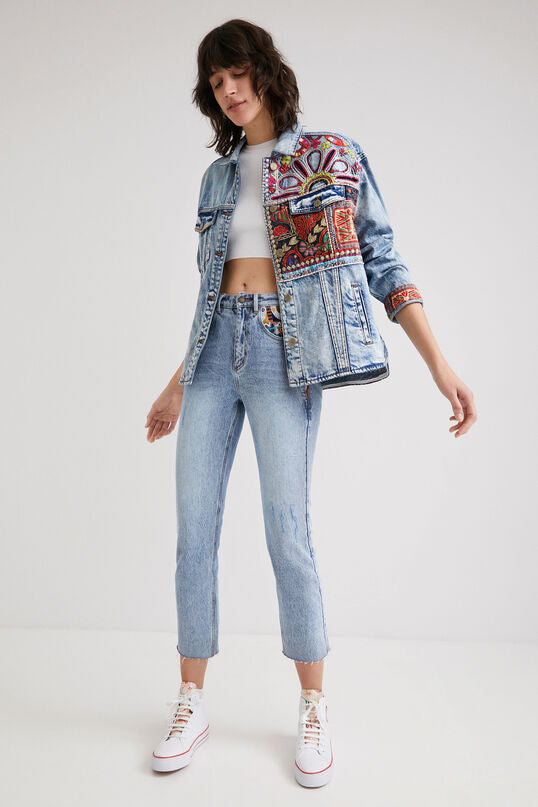 Tapestry Long Jean Jacket