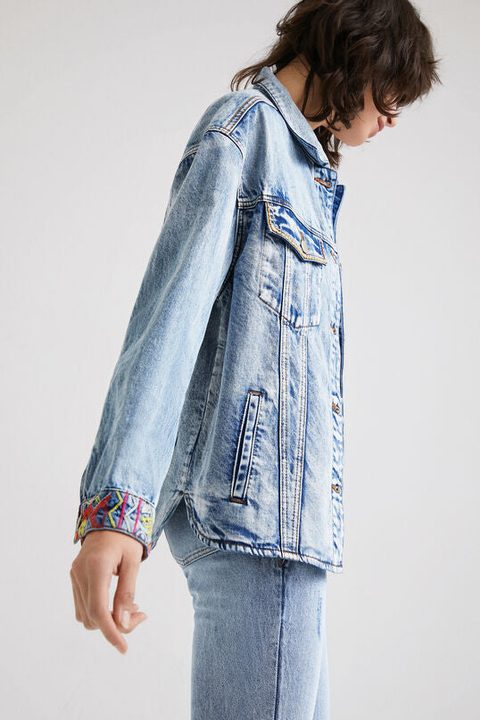 Tapestry Long Jean Jacket