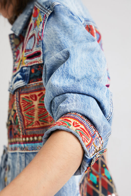 Tapestry Long Jean Jacket