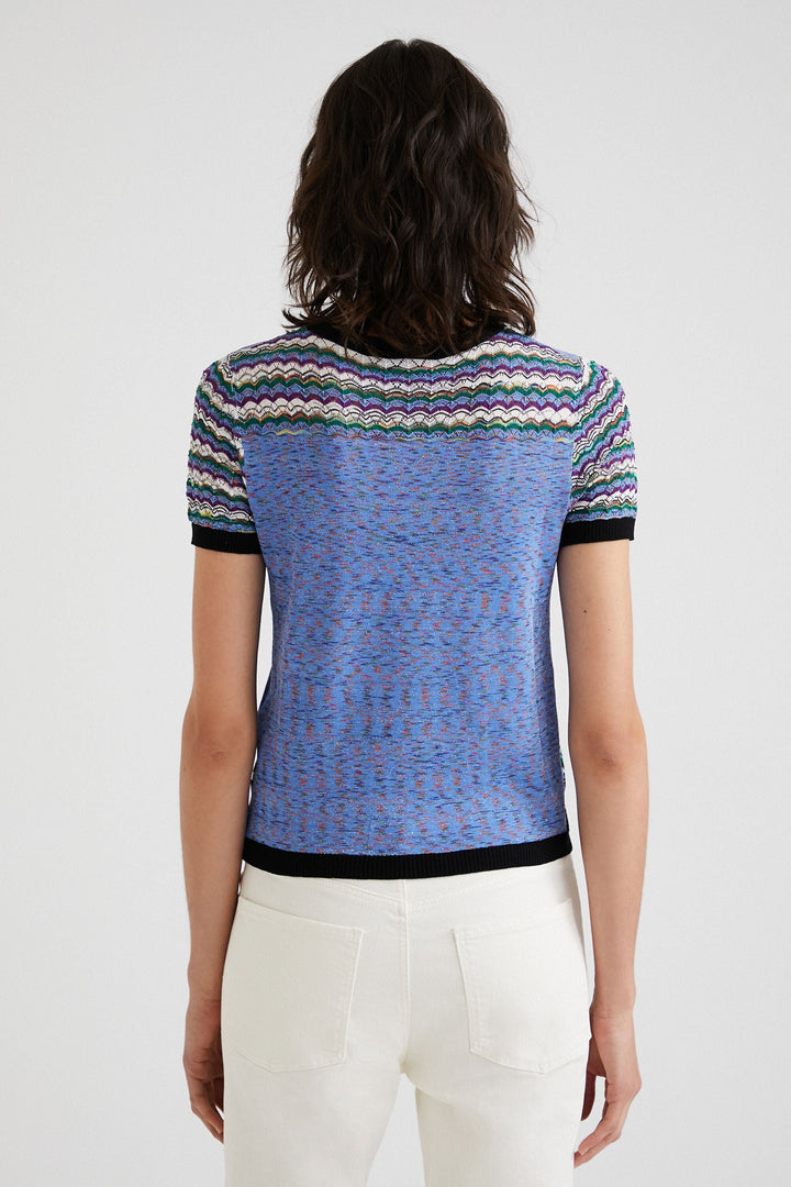 Embroidered Horizon Short Sleeve Top