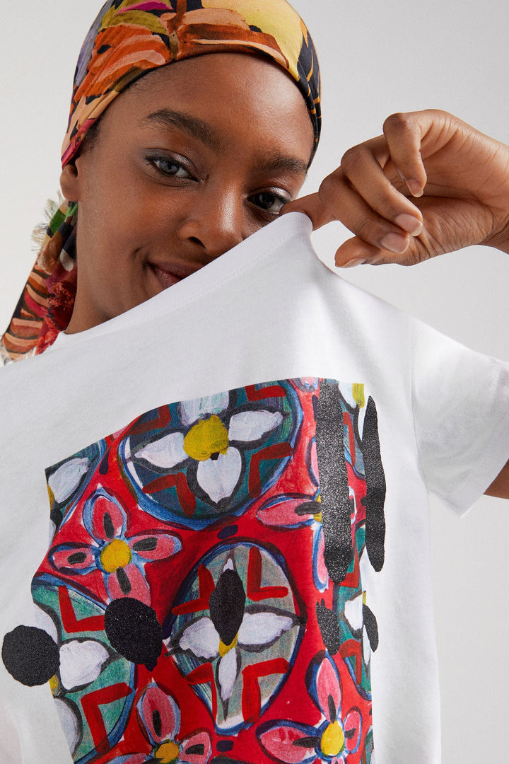 Aztec Flower Design T-Shirt