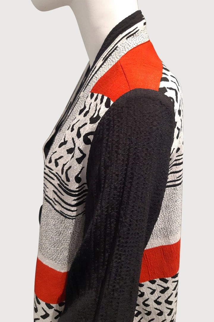 One Button Relaxed Abstract Jacket