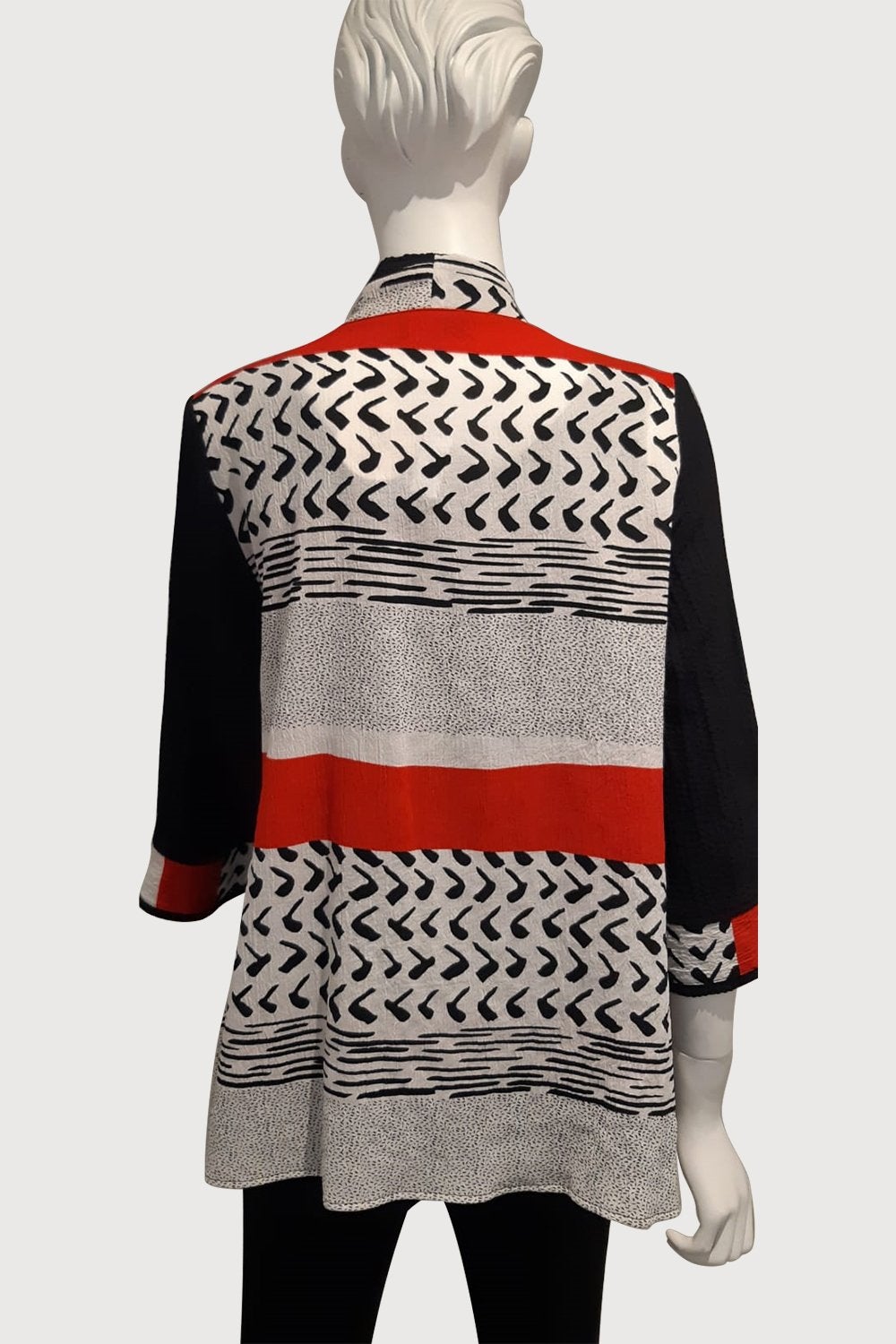 One Button Relaxed Abstract Jacket