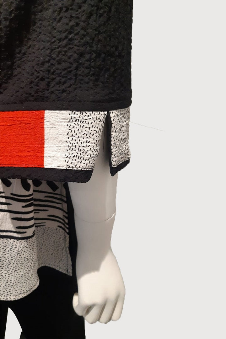 One Button Relaxed Abstract Jacket