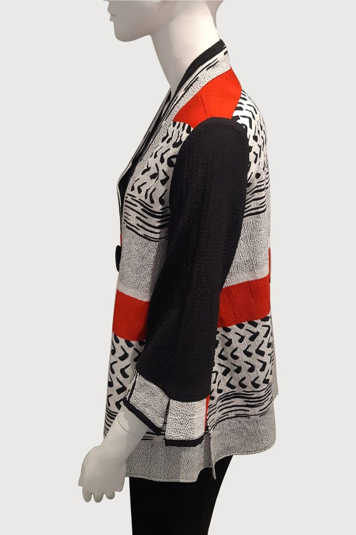One Button Relaxed Abstract Jacket