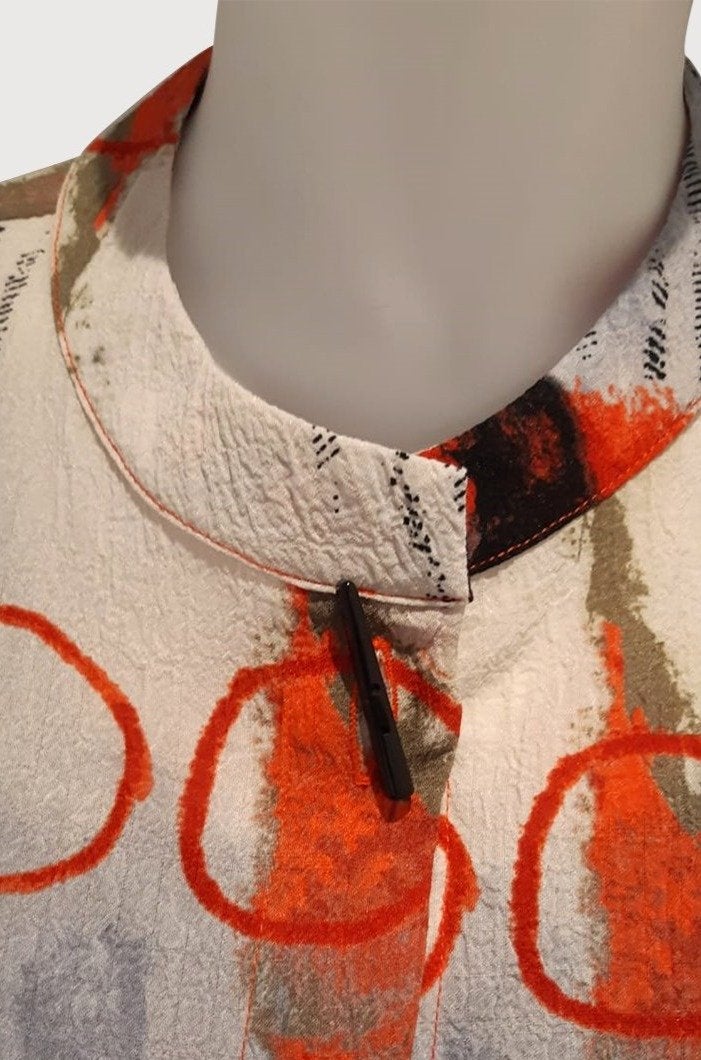 Mandarin Neck Relaxed Pebble Jacket