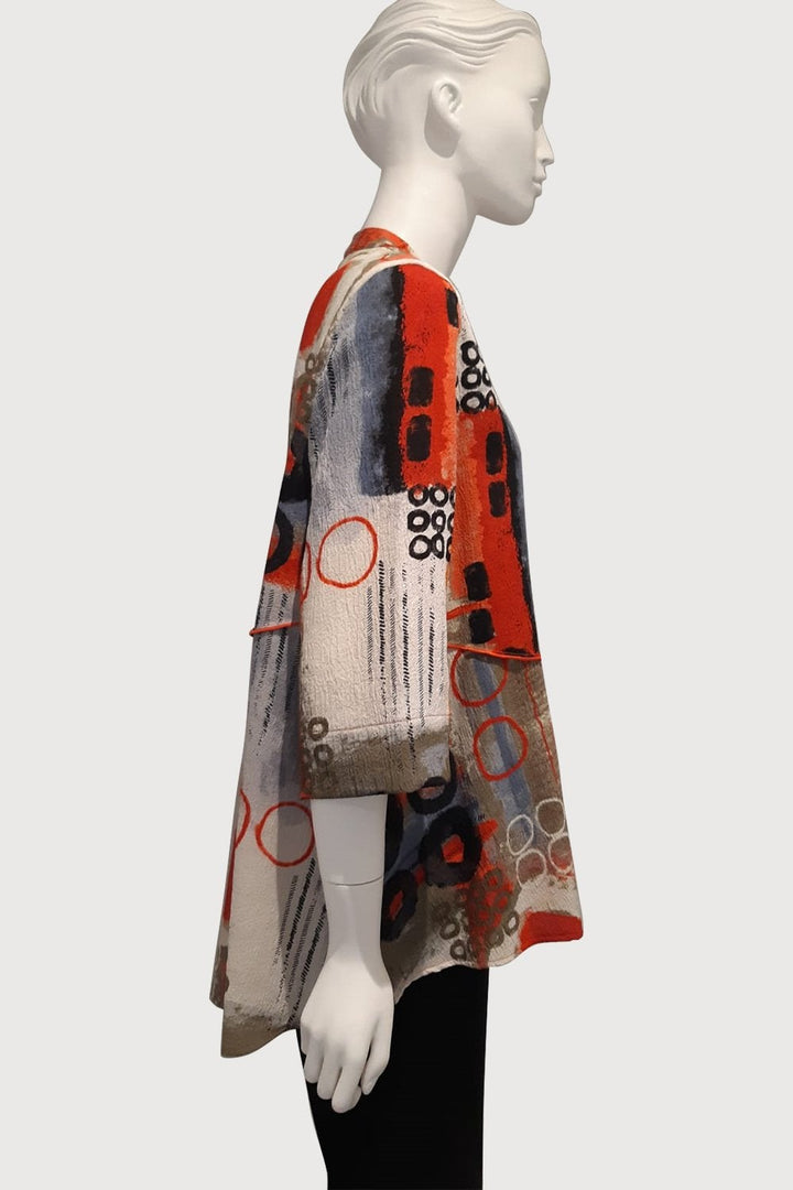 Mandarin Neck Relaxed Pebble Jacket