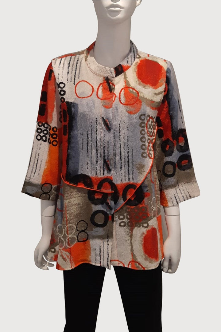Mandarin Neck Relaxed Pebble Jacket
