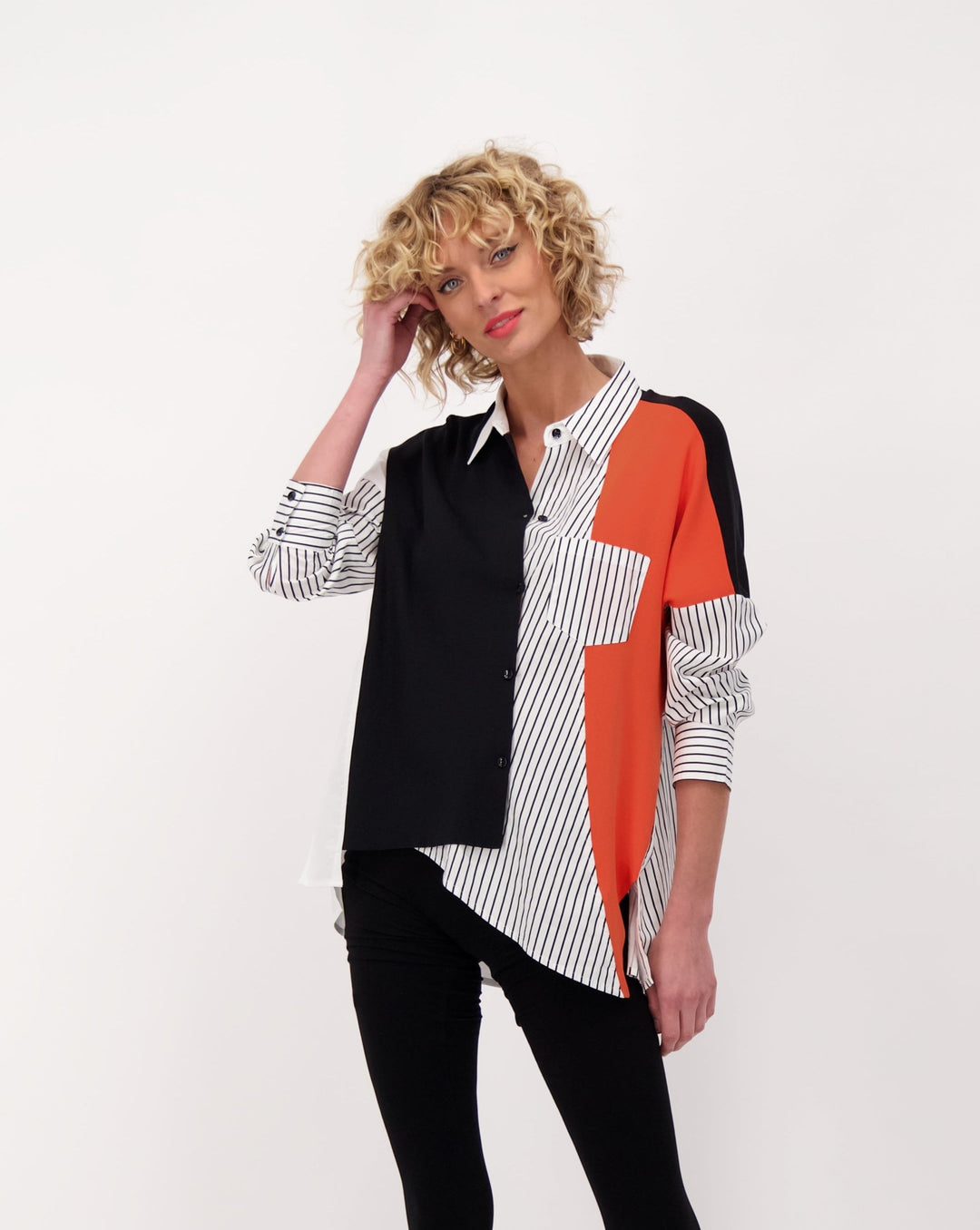 Mixed Fabric Shirt