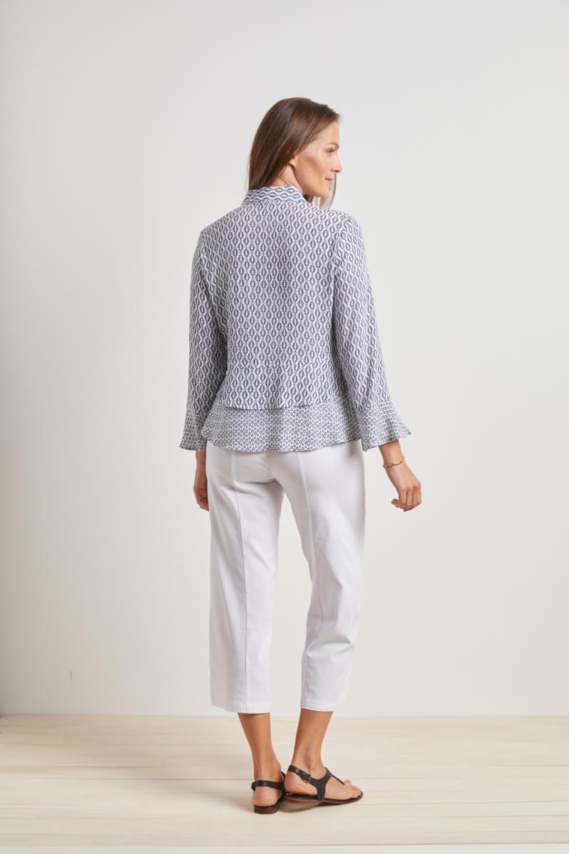 Flounce Two-Tier Diamond Blouse