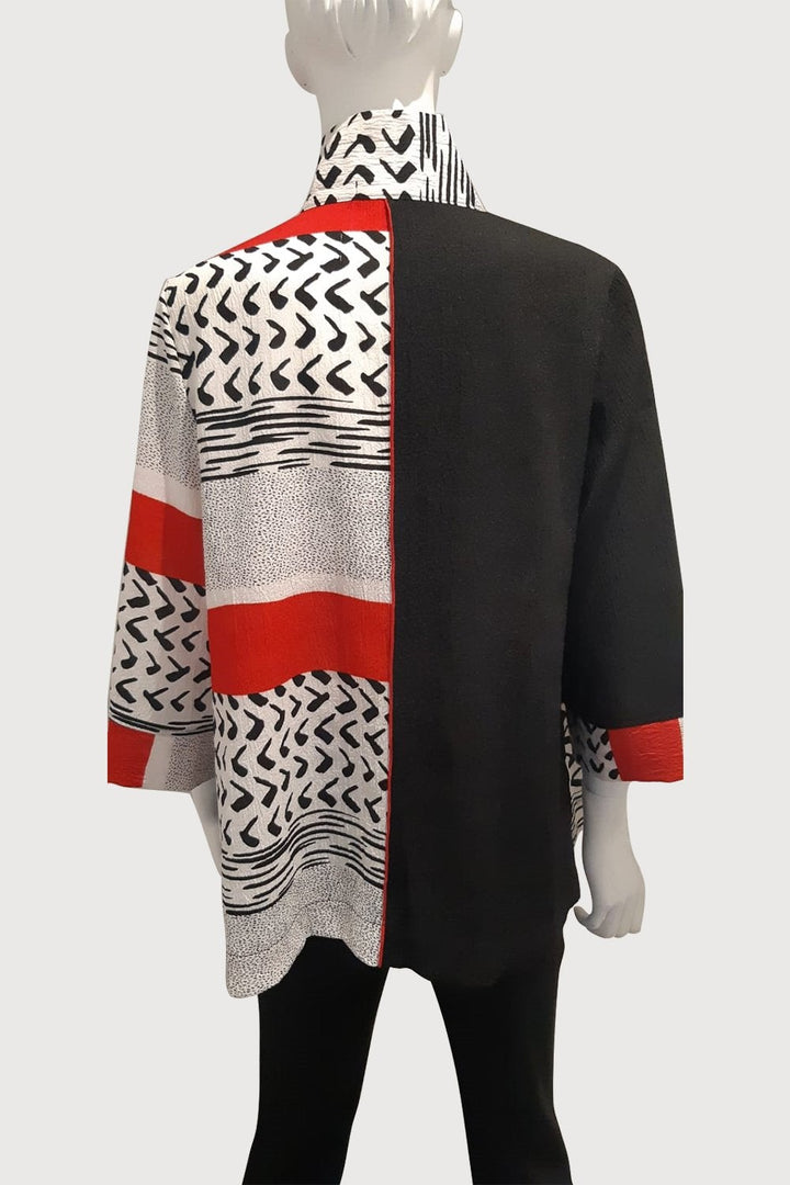 Three Button Abstract Relaxed Jacket