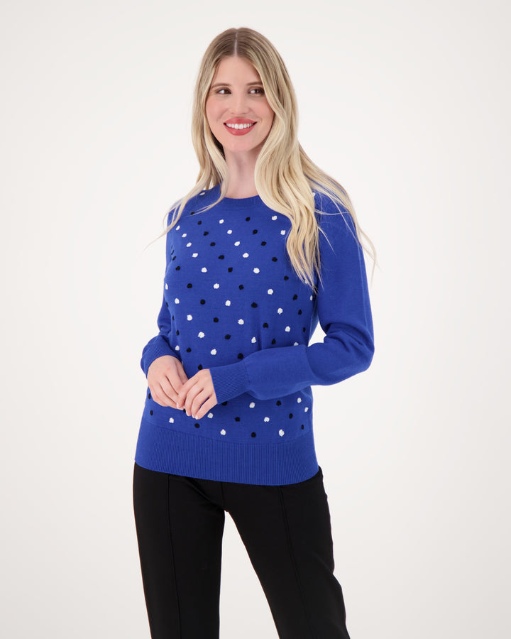 Dotted Crewneck Soft Sweater