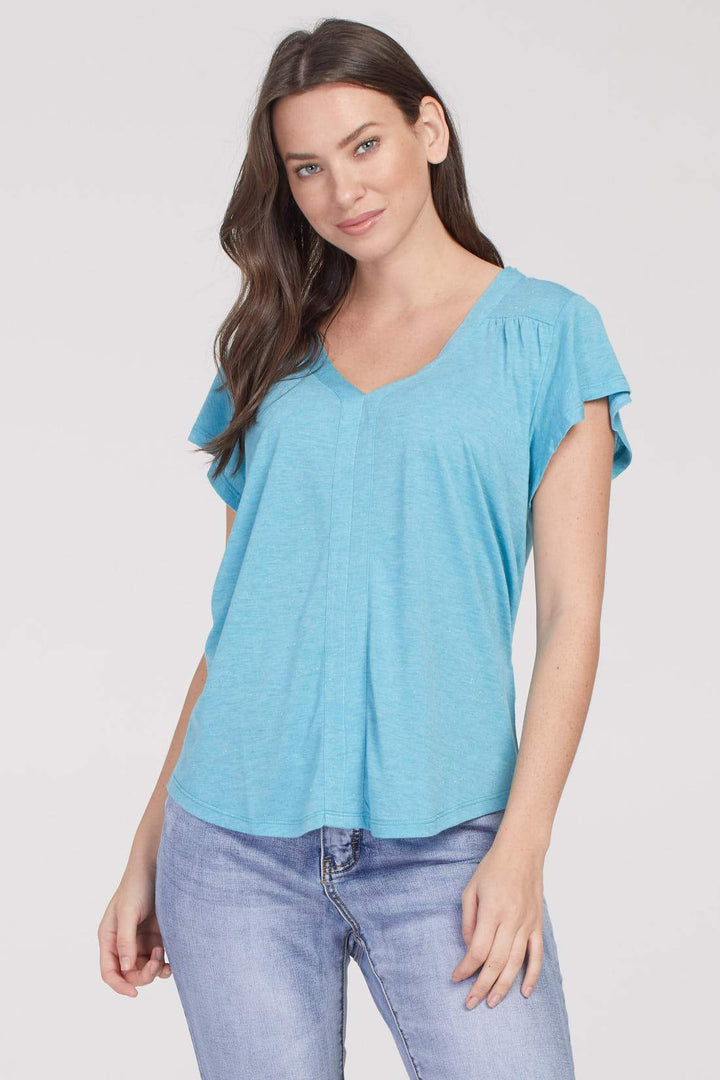 VNk Knit top w Flutter Sleeve