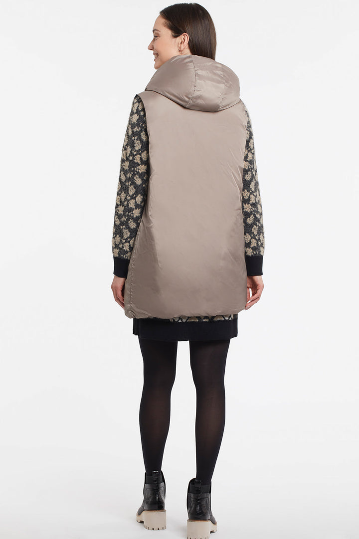 Reversible Long Hooded Puffer Vest