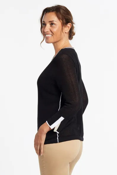 3/4 Sleeve Tee With Contrast Cuff