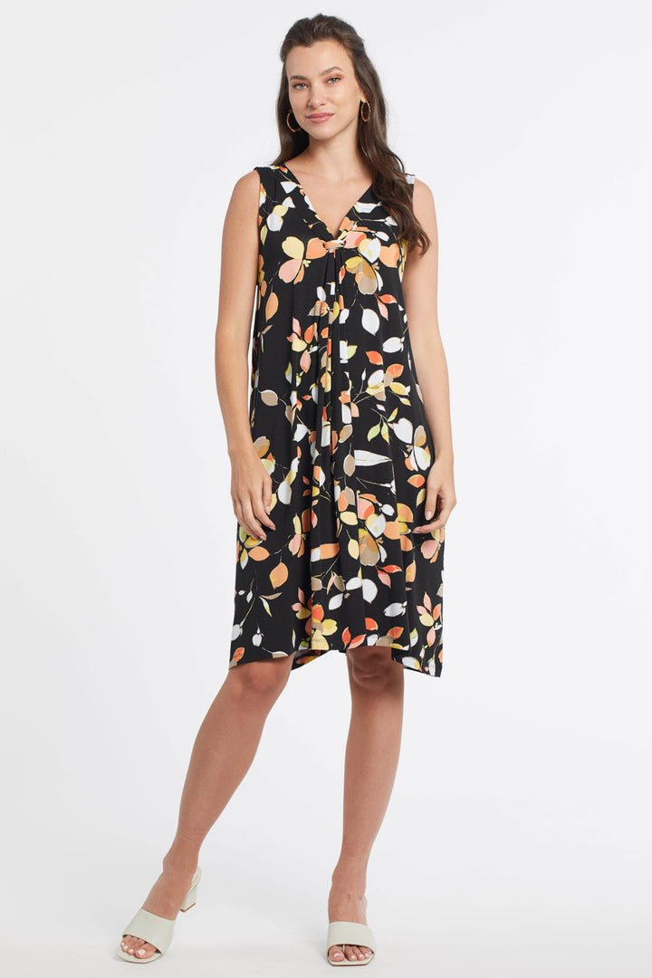 Great Print Flair Dress With Front Tie