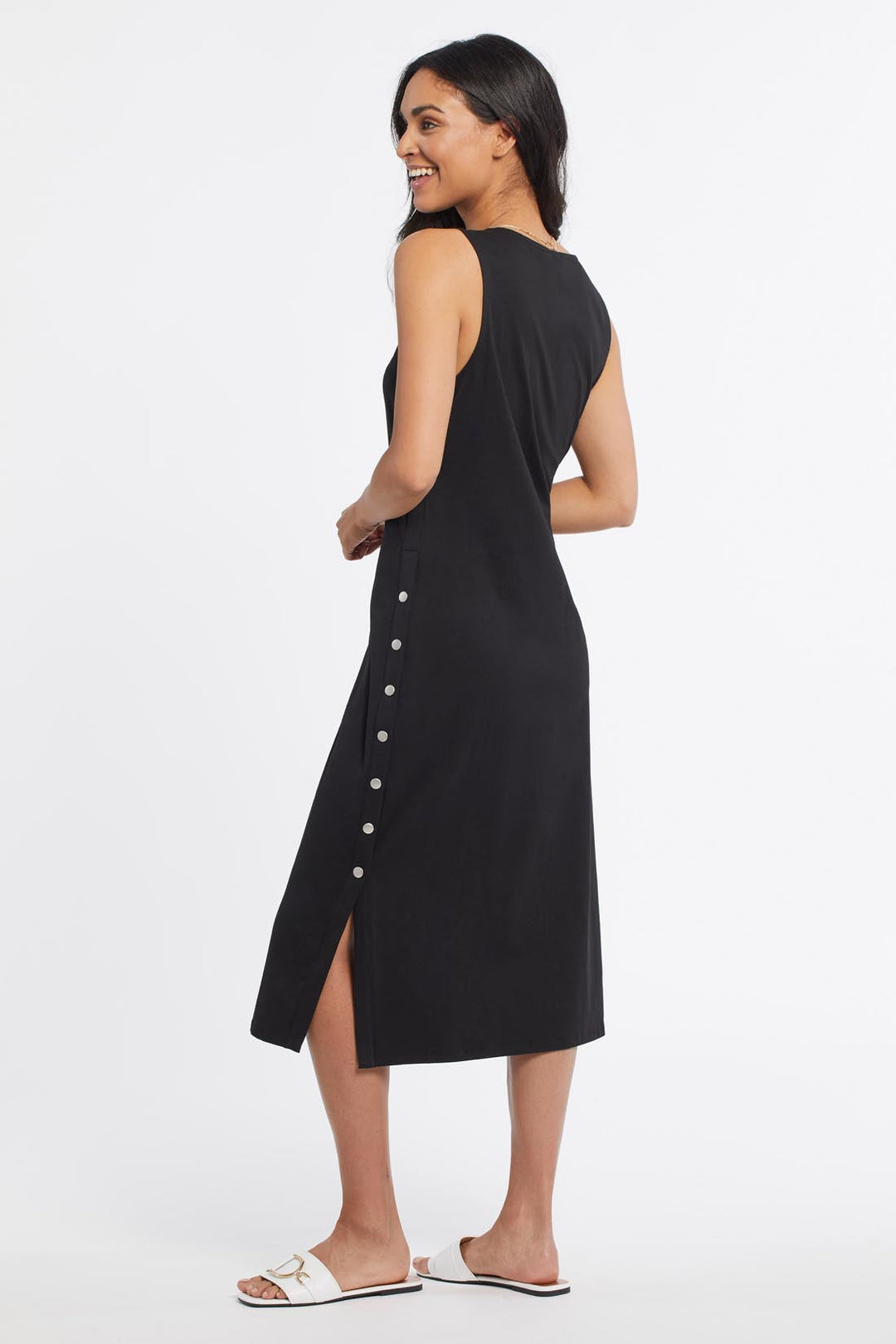 Sleevelss Dress With Side Snap