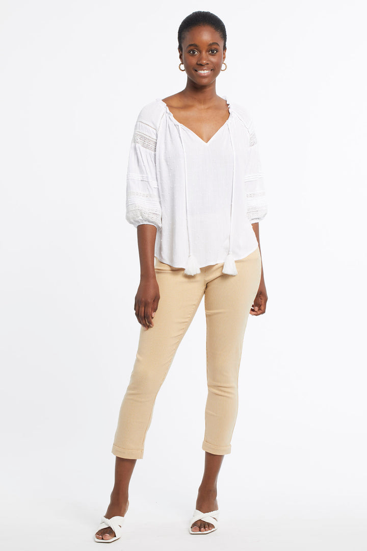 3/4 Sleeve Top With Decorative Sleeve