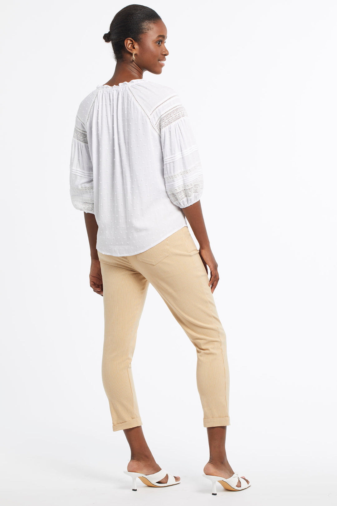 3/4 Sleeve Top With Decorative Sleeve