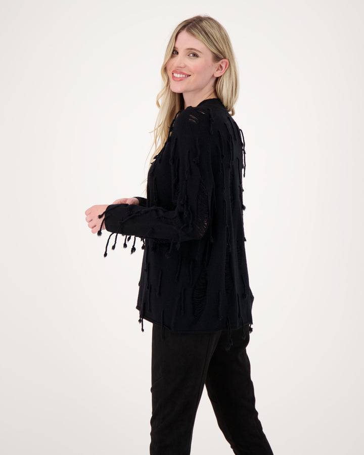 Soft Yarn Fringe Sweater