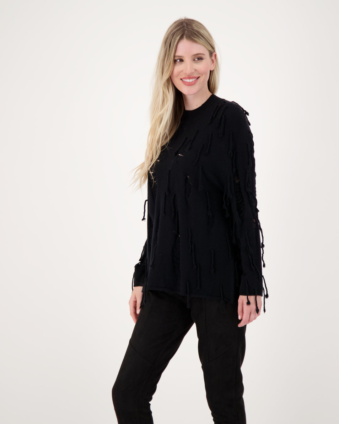 Soft Yarn Fringe Sweater