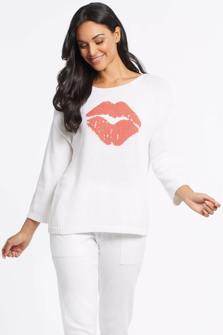 3/4 Sleeve Fun Print Sweater