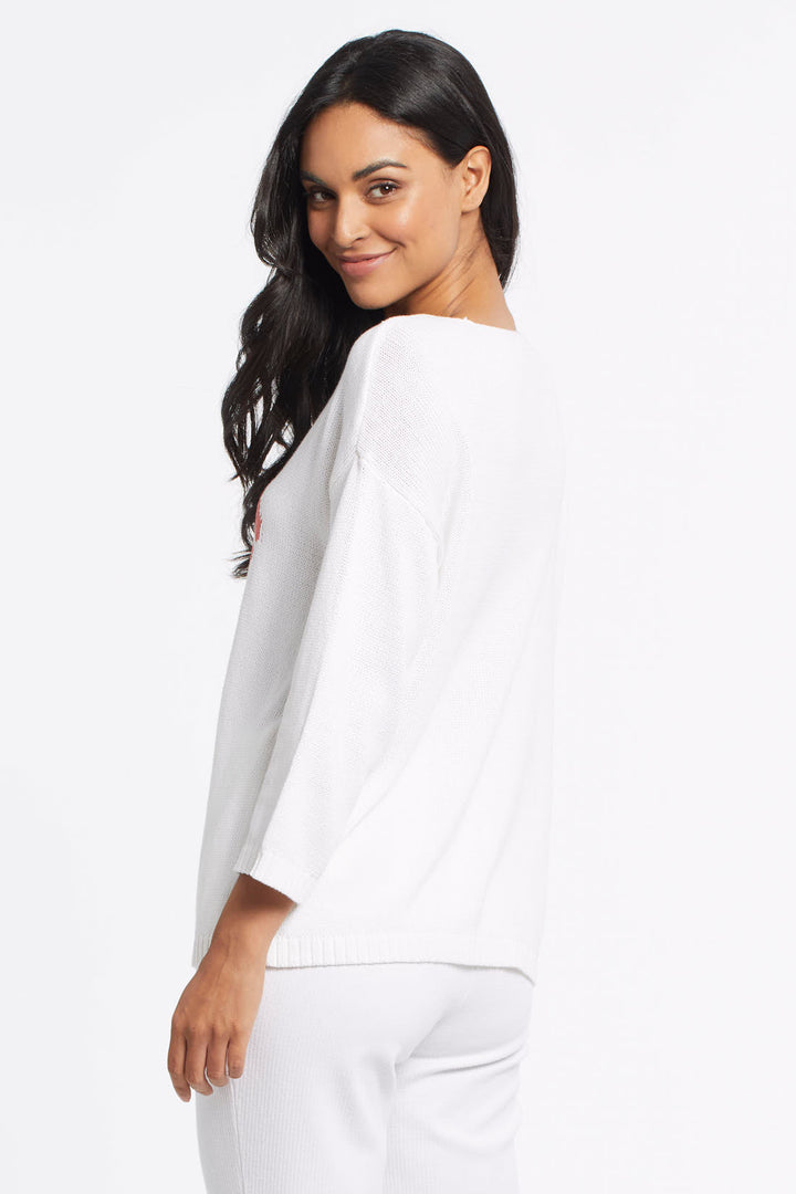 3/4 Sleeve Fun Print Sweater