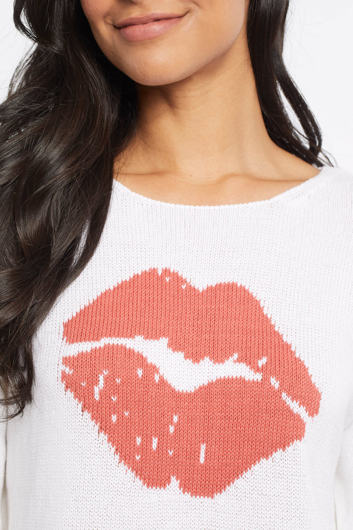 3/4 Sleeve Fun Print Sweater