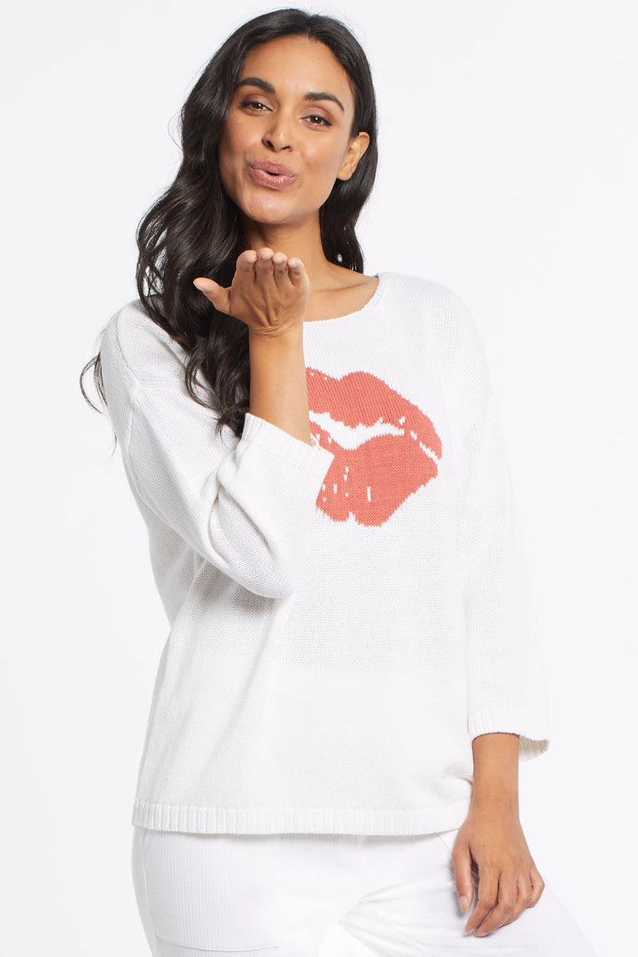 3/4 Sleeve Fun Print Sweater