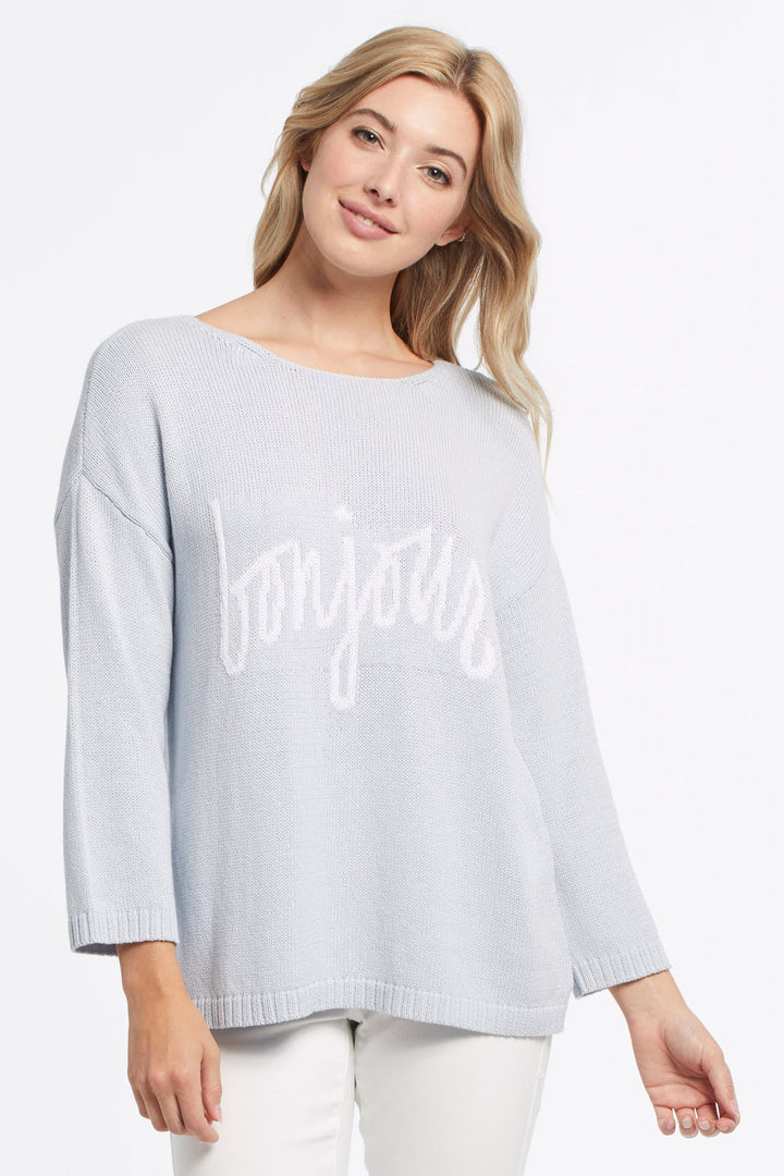 3/4 Sleeve Fun Print Sweater