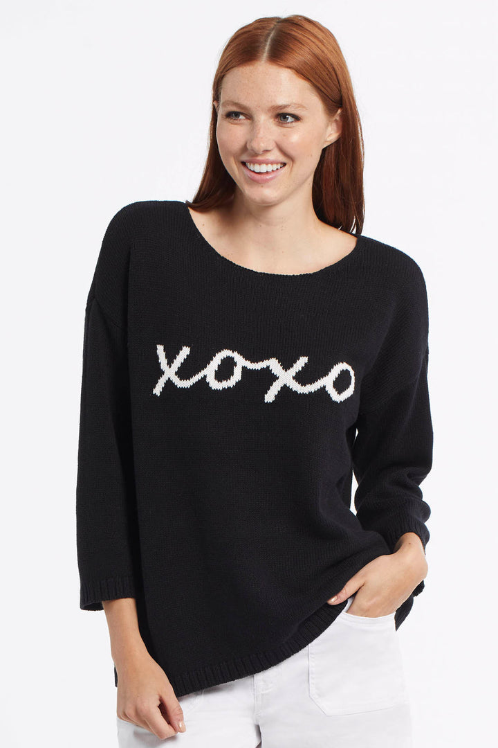 3/4 Sleeve Fun Print Sweater
