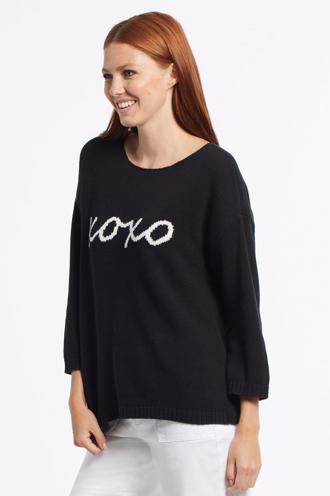 3/4 Sleeve Fun Print Sweater
