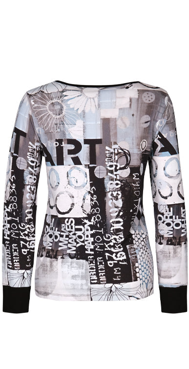 Side Swoop V-Neck Long Sleeve Top