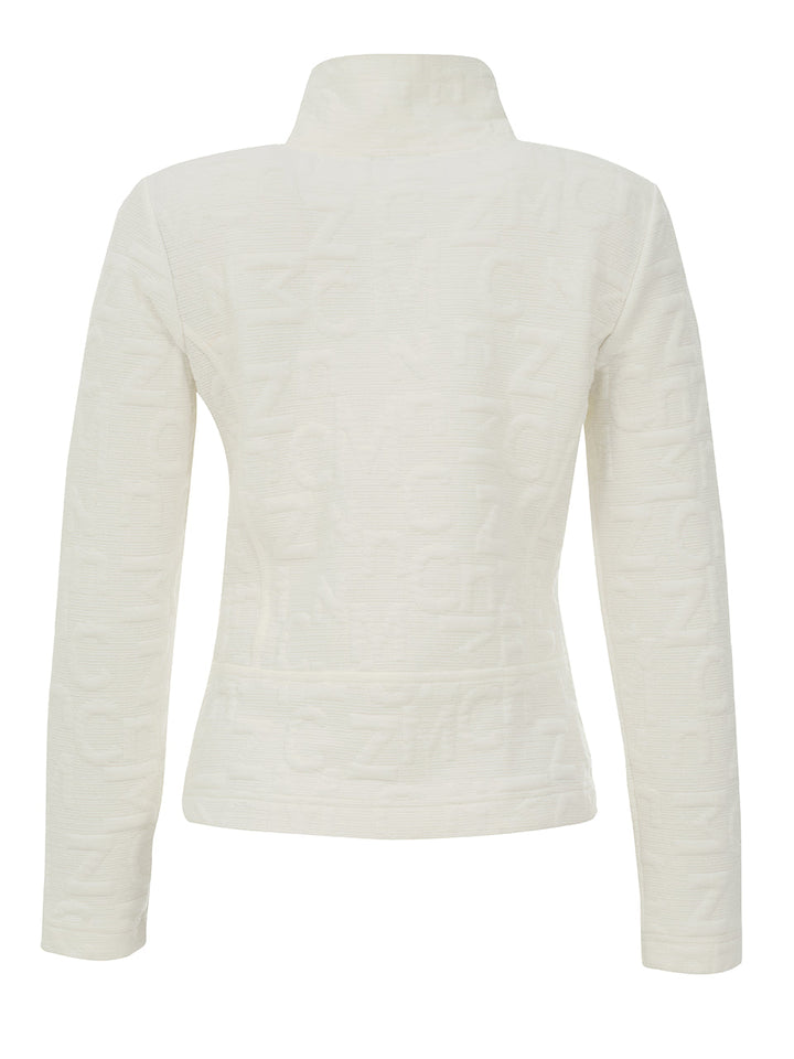 Embossed Knit Short Zip Jacket