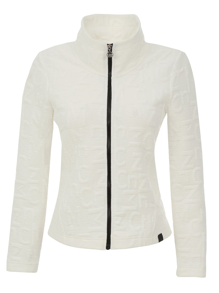 Embossed Knit Short Zip Jacket