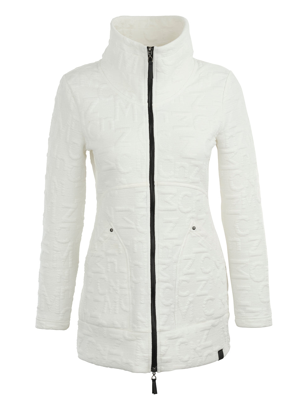 Embossed Knit Short Zip Jacket