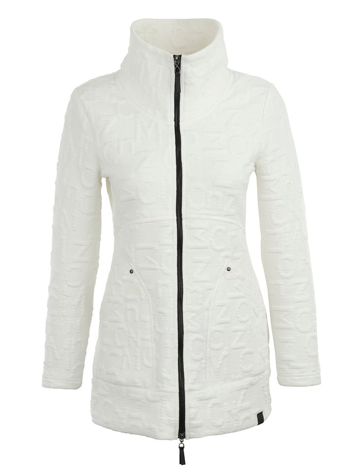 Embossed Knit Short Zip Jacket