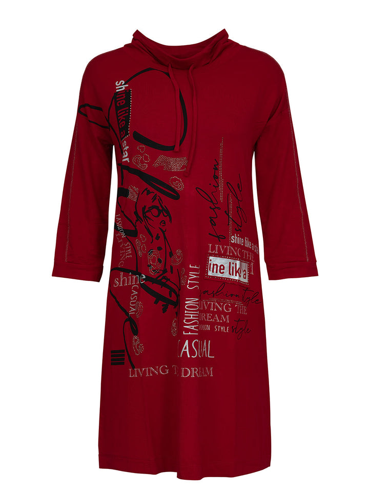 Cowl Neck Printed Dress