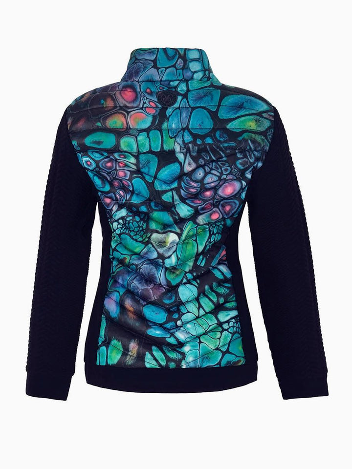 Nature Print Black Puffer Jacket