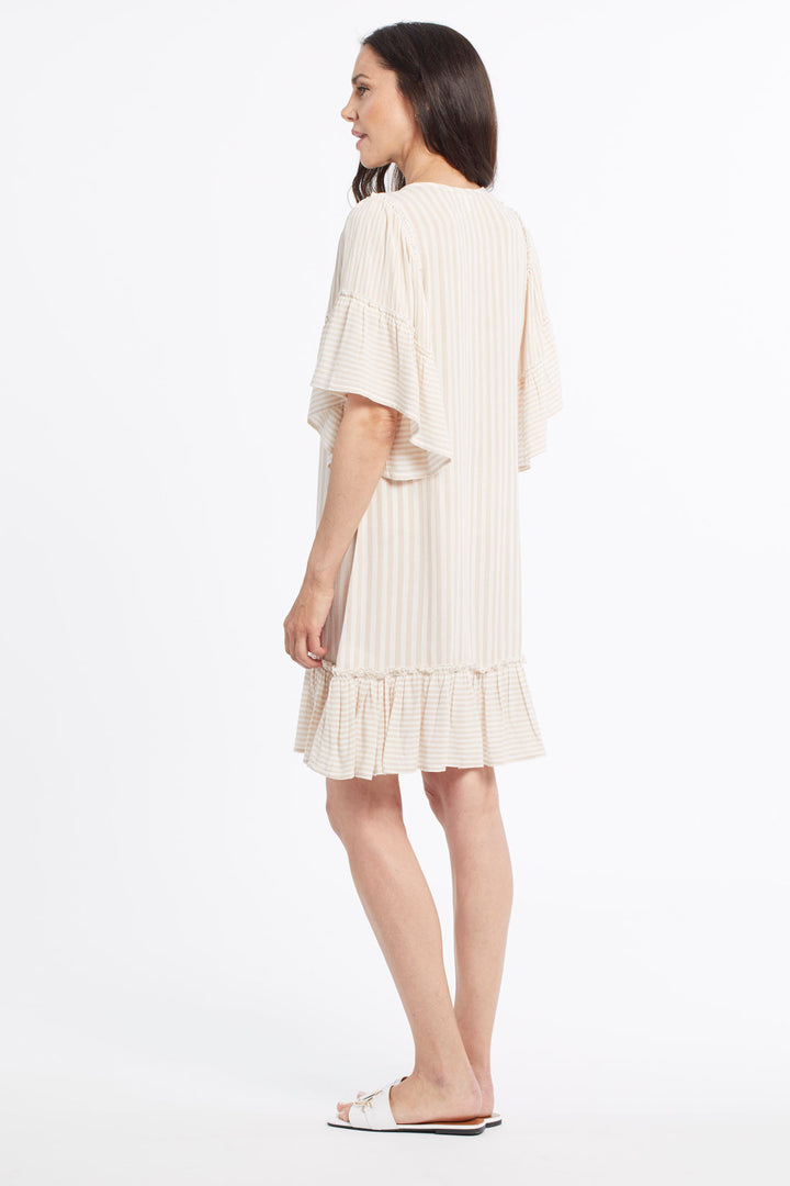 Short Sleeve Dress With Ruffle Detail