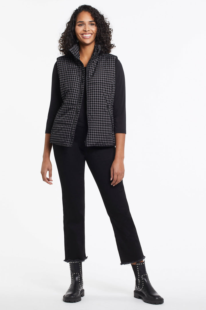 Textured Check Puffer Vest