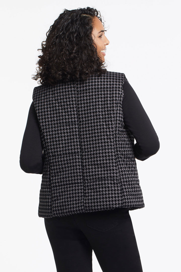Textured Check Puffer Vest