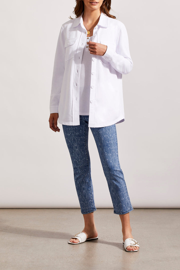 Pull-On Print Crop Denim Pant