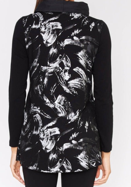 Brush Strokes Tunic With Front Pocket