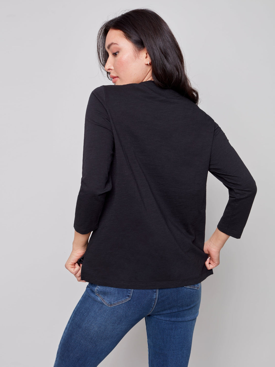 Long Sleeve Crew Neck With Contrast Trim